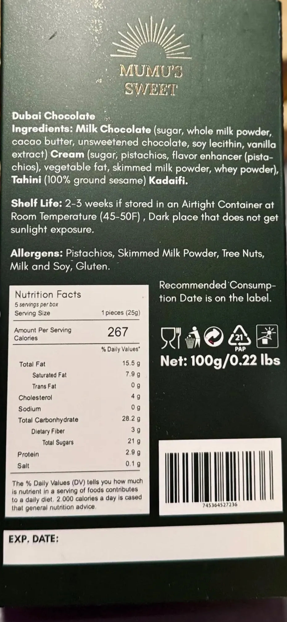 DUBAI CHOCOLATE BAR