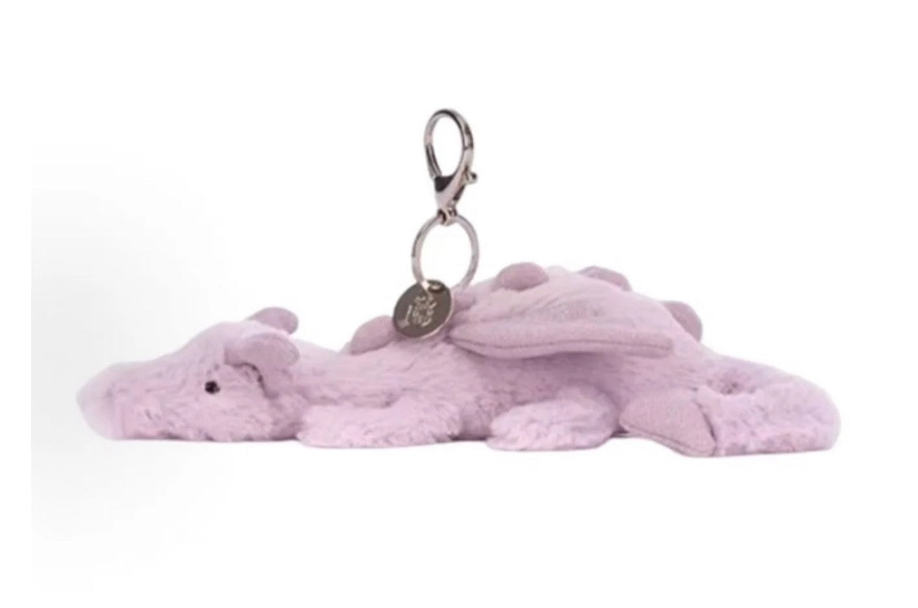 JELLYCAT - LAVENDER DRAGON BAG CHARM