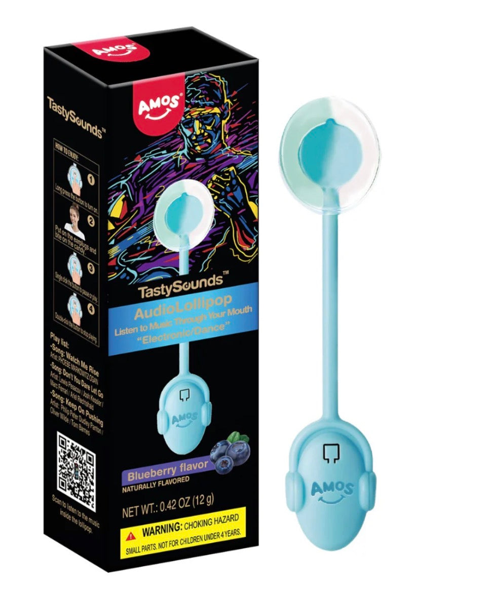 AMOS MUSIC LOLLIPOP CANDY (Blueberry Flavor)