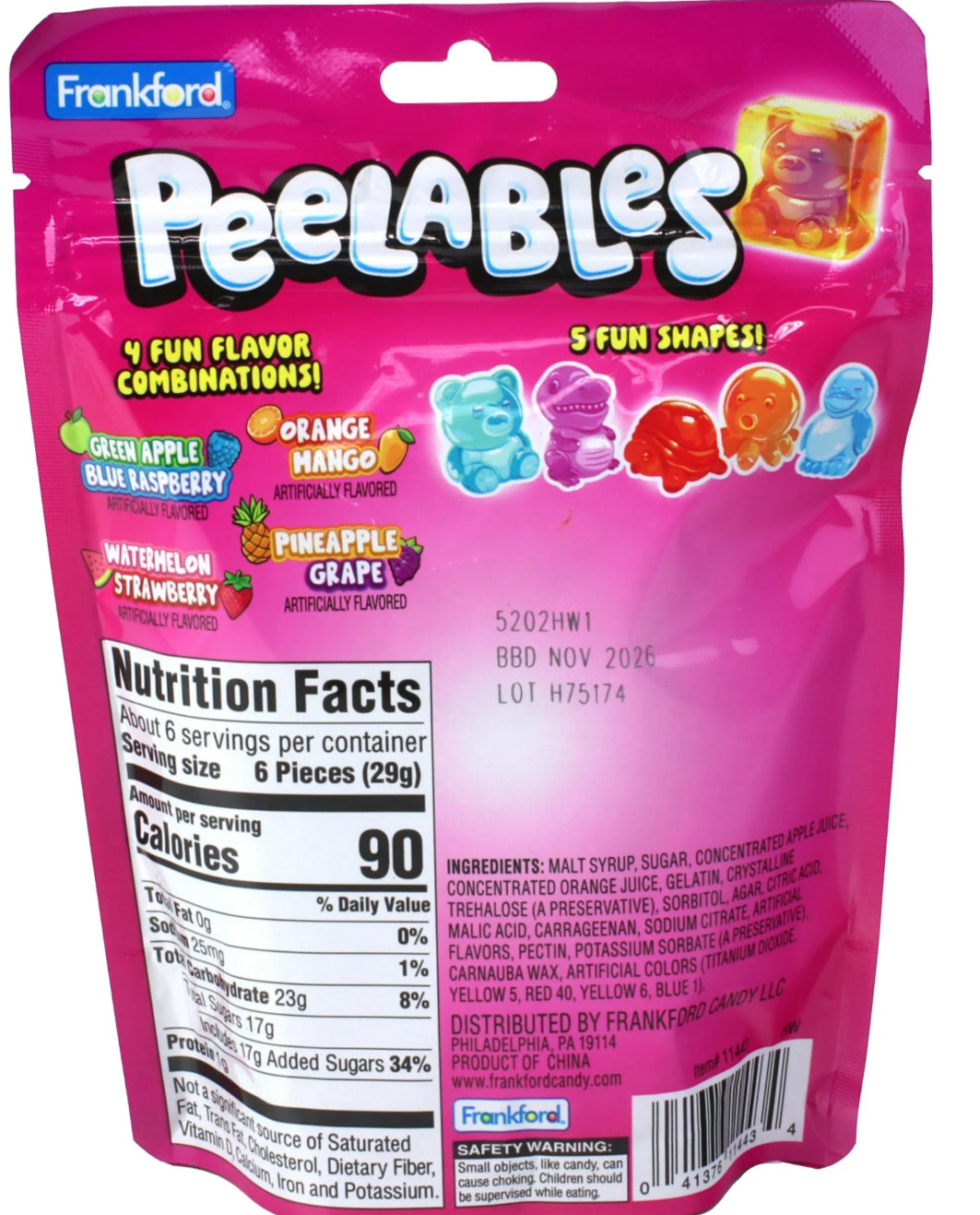 PEELABLES (ASSORTED ANIMALS) 4.25 Oz