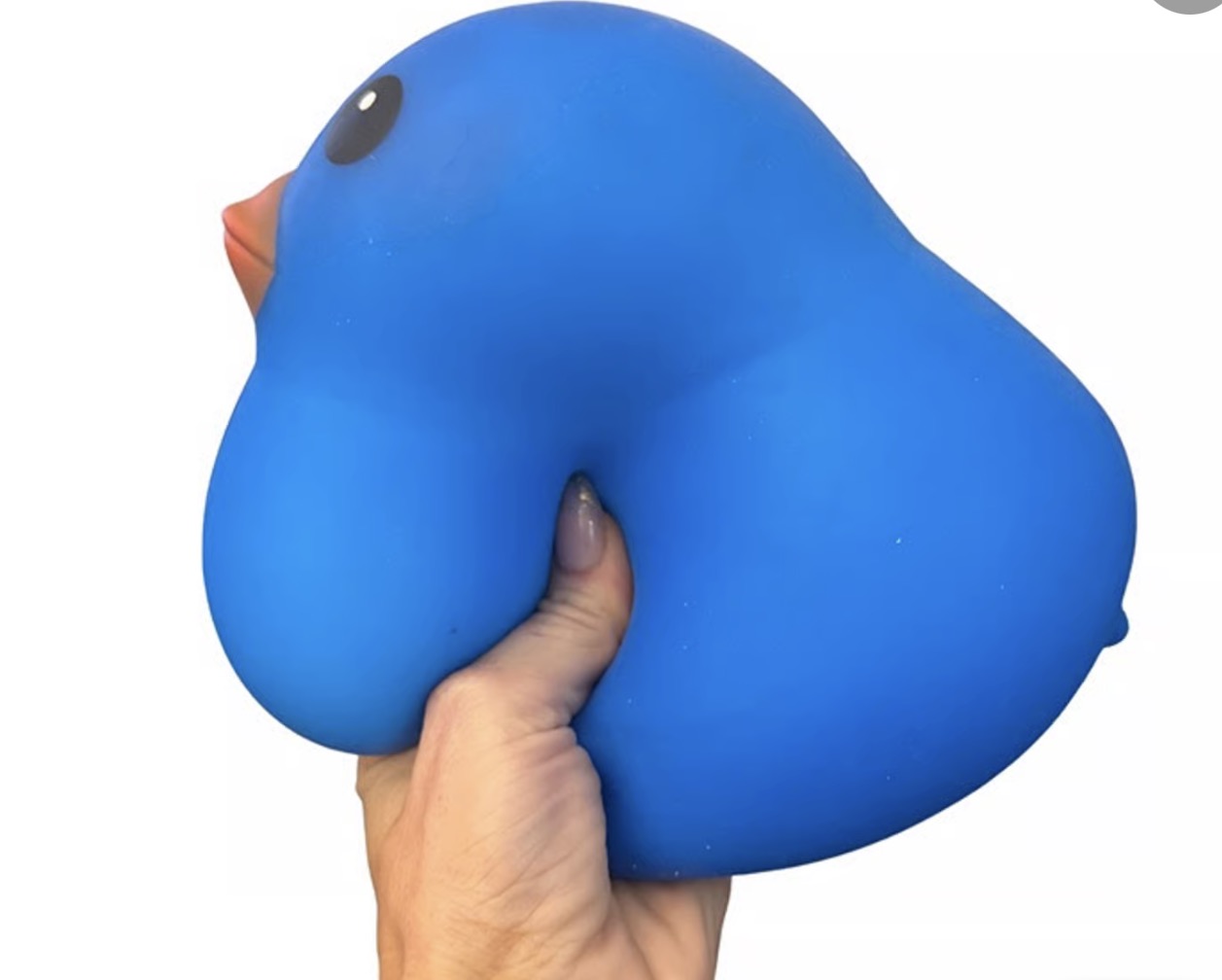 SQUISHY DUCK QUACK STRESS TOY (ROYAL BLUE)
