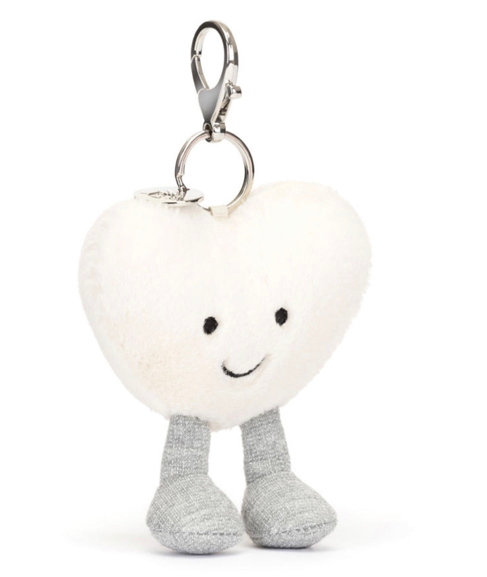 JELLYCAT - AMUSEABLE CREAM HEART BAG CHARM