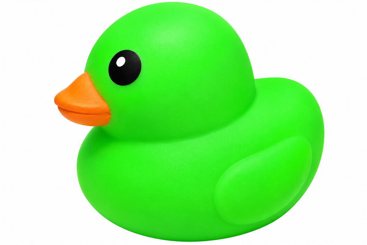 SQUISHY DUCK QUACK STRESS TOY (GREEN)