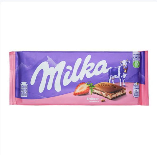 MILKA ERDBEER STRAWBERRY 3.52 Oz