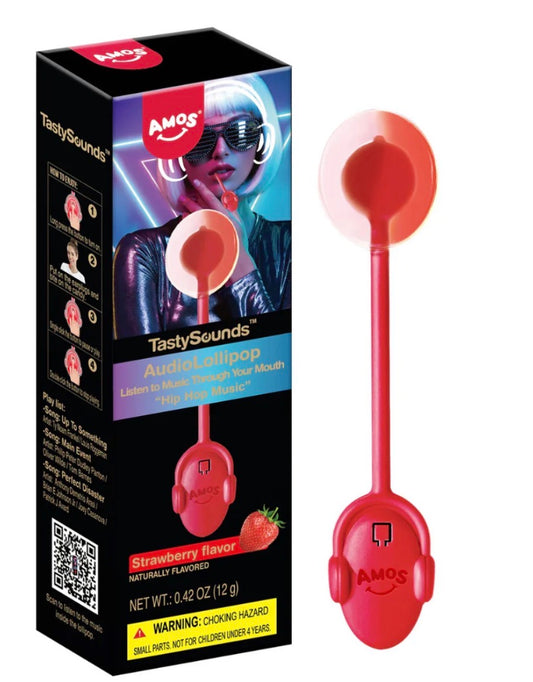 AMOS MUSIC LOLLIPOP CANDY (Strawberry Flavor)