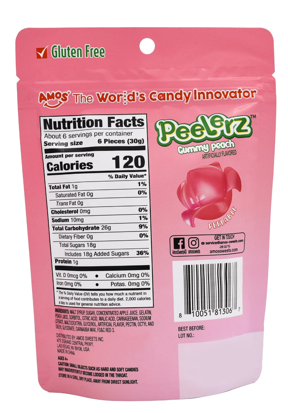 GUMMY PEACH PEELERZ 6 Oz