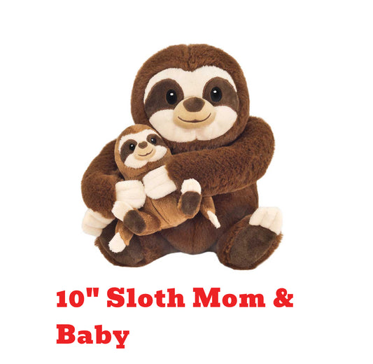 MOM & BABY SITTING SLOTH (10 INCH)