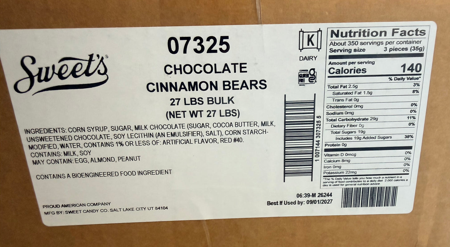 MILK CHOCOLATE CINNAMON BEARS BULK