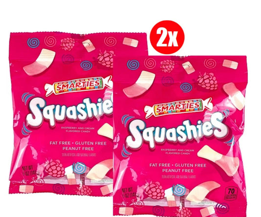 2x BAGS - SQUASHIES RASPBERRY CREAM 5 OZ (141 g) PEG BAG