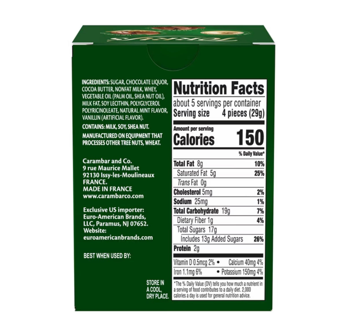 TERRY’S CHOCOLATE BALL, MILK CHOCOLATE With NATURAL MINT FLAVOR