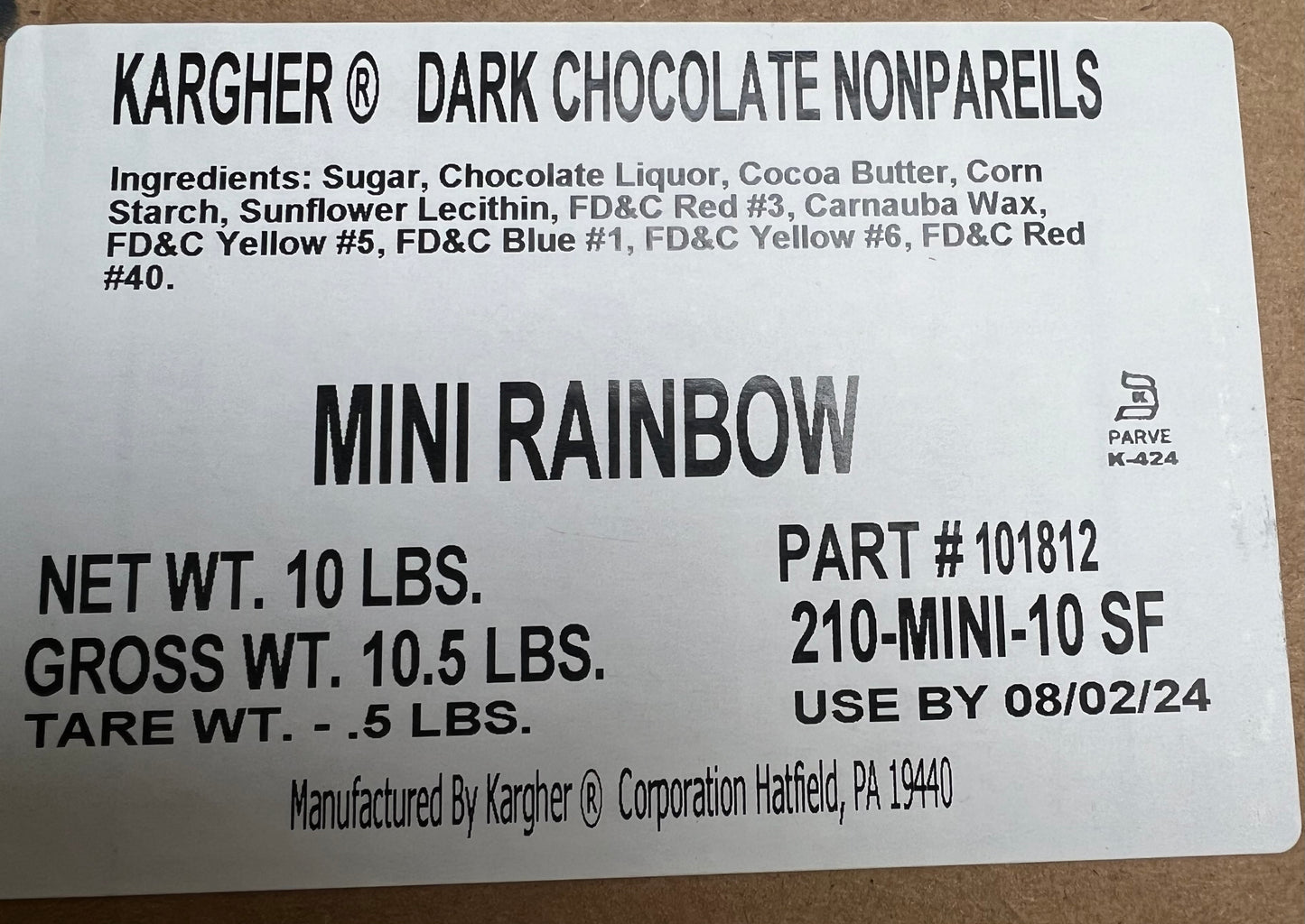 DARK CHOCOLATE MINI RAINBOW NONPAREILS BULK