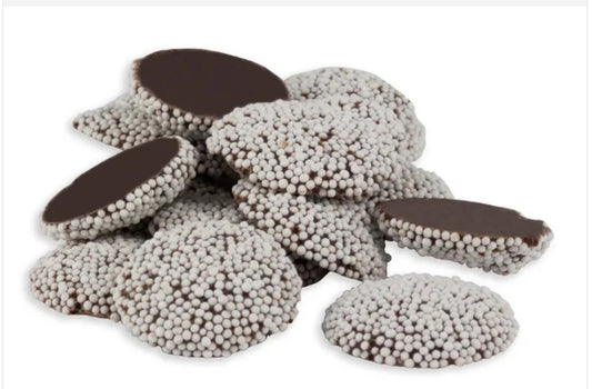 DARK CHOCOLATE MAXI WHITE NONPAREILS BULK