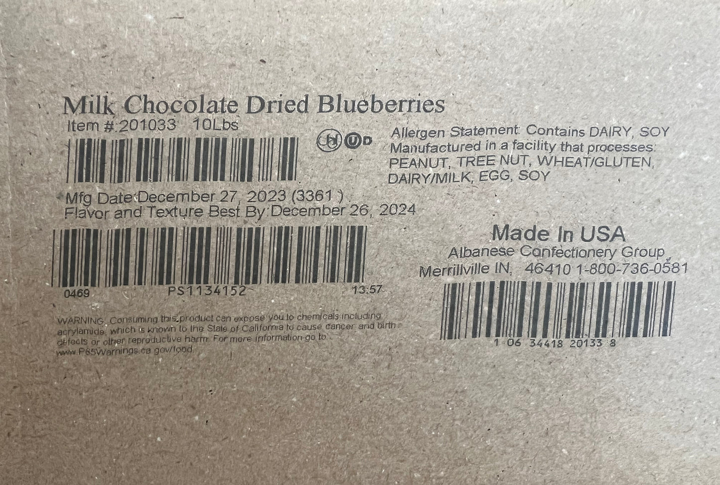 MILK CHOCOLATE BLUEBERRIES BULK