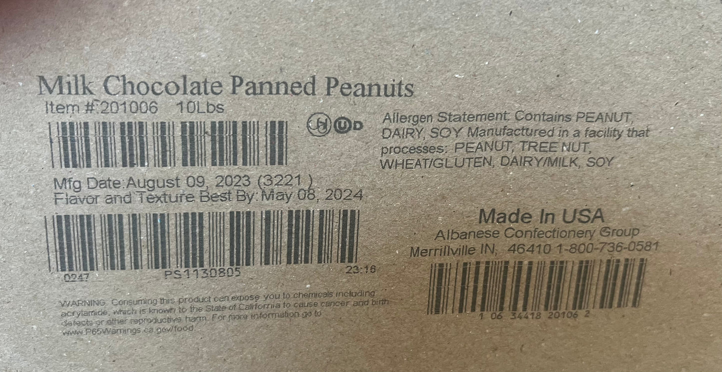 MILK CHOCOLATE COVERED PEANUTS BULK