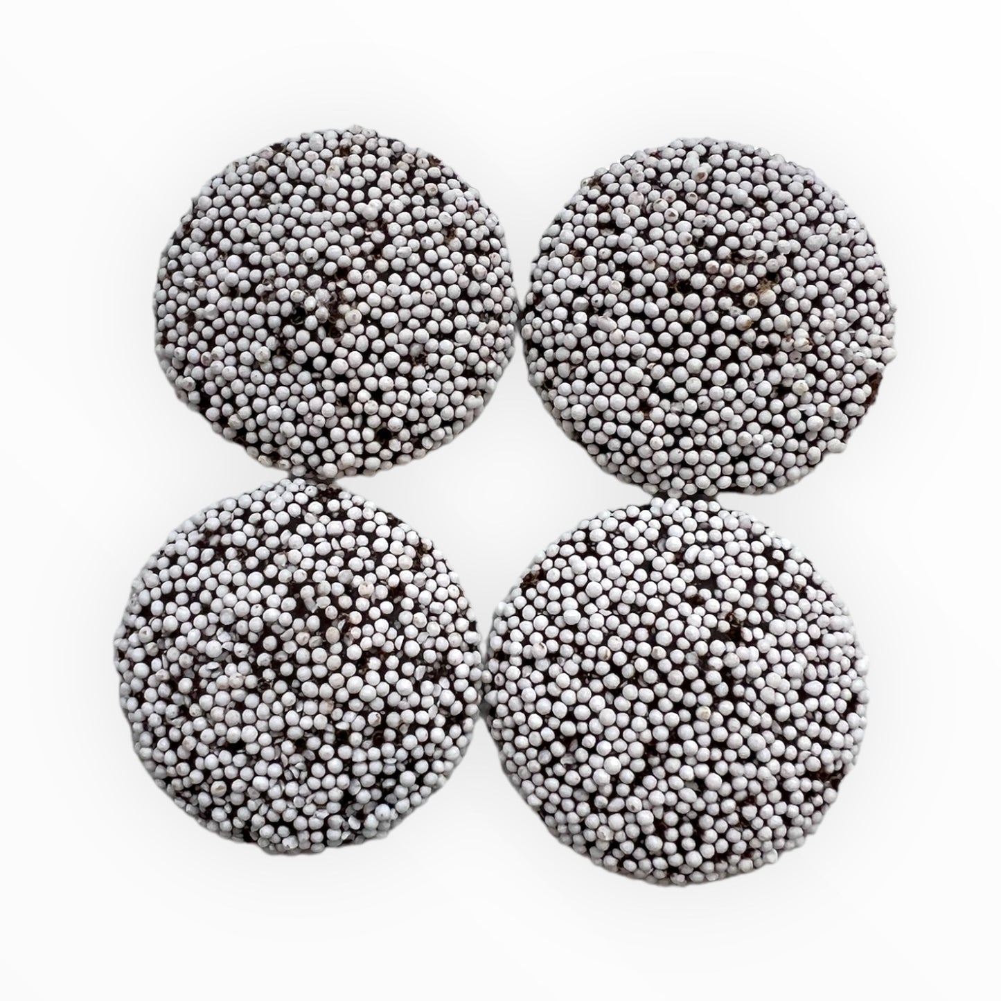 DARK CHOCOLATE LARGE WHITE NONPAREILS