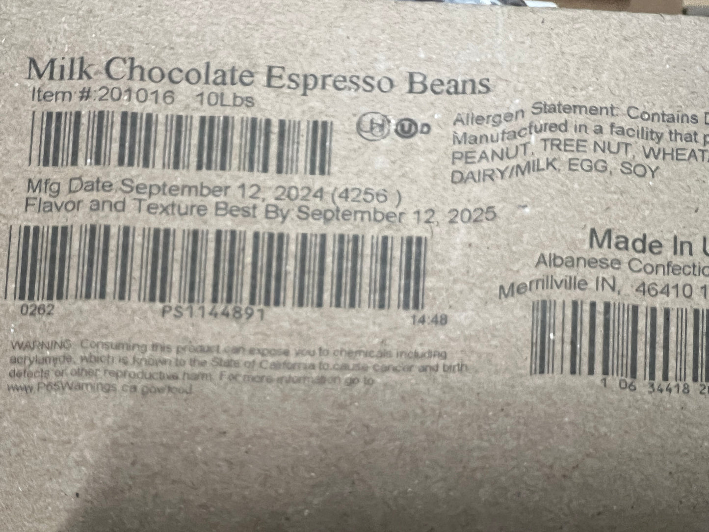 MILK CHOCOLATE ESPRESSO BEANS BULK