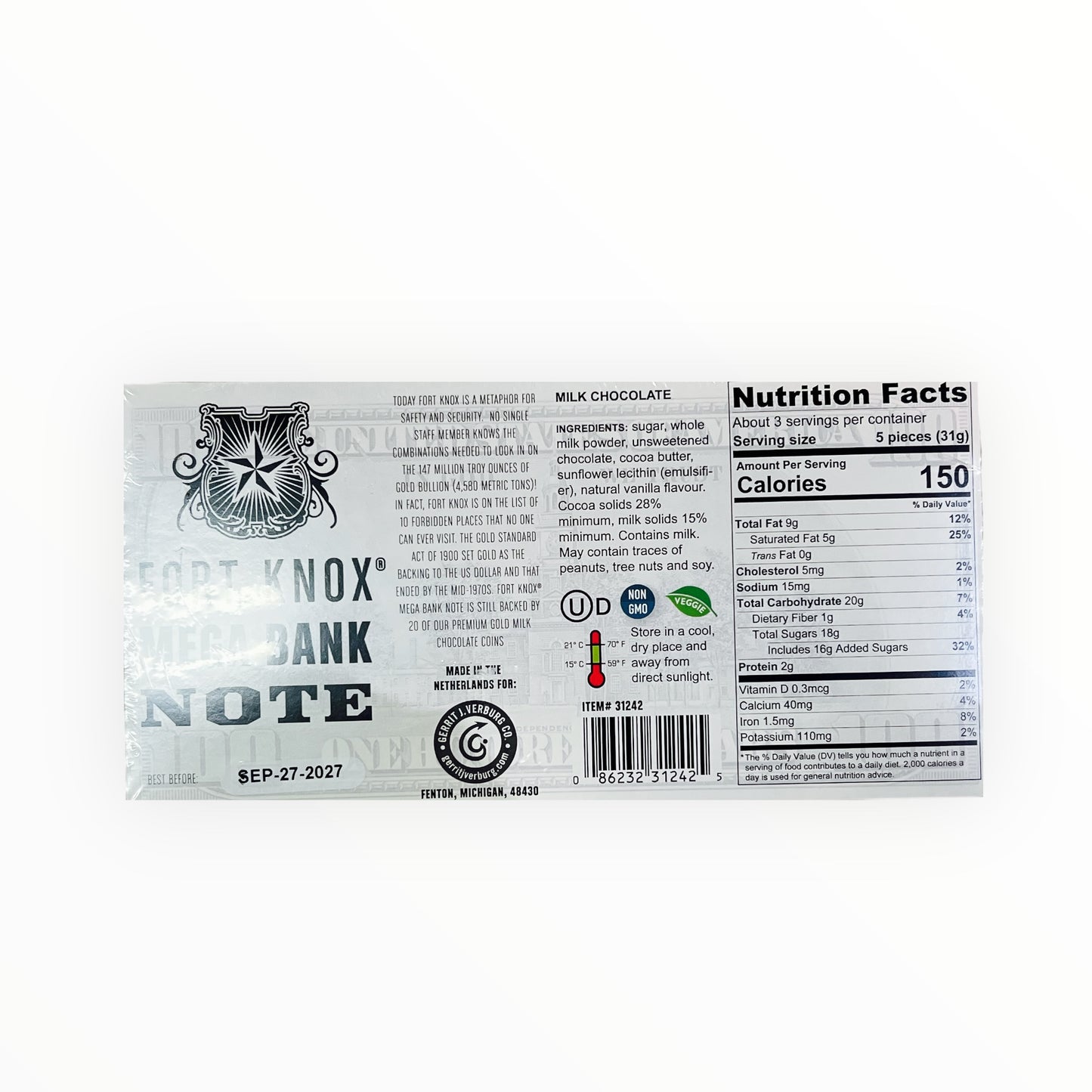 FORT KNOX MEGA BANKNOTE MILK CHOCOLATE