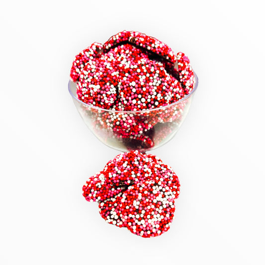 DARK CHOCOLATE VALENTINES NONPAREILS BULK